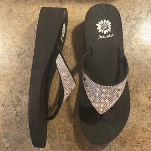 Bling Wedge Flip Flops